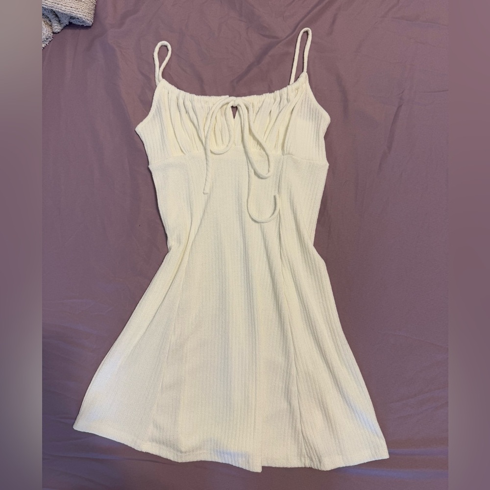 Audrey 3+1 Ribbed Tie-Front Mini Dress